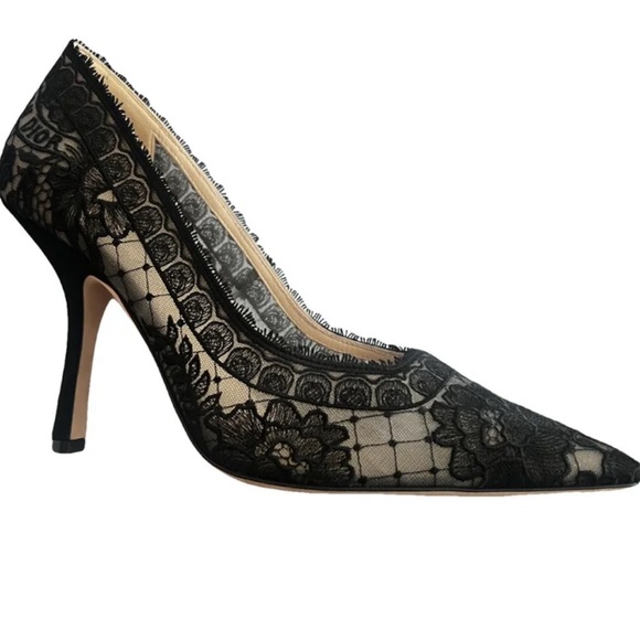 Dior Black Lace Heels - Picture 1 of 6